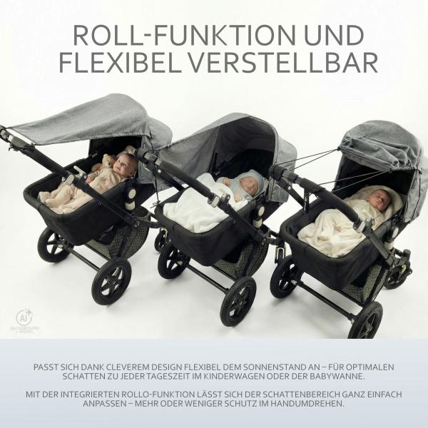 BAMBINIWELT universales Sonnensegel für Kinderwagen/Buggy mit UV50+ Design: Sterne